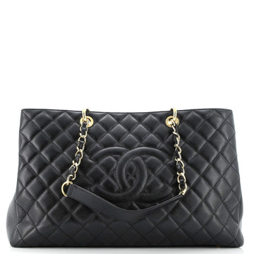 Grand Shopping Tote Quilted Caviar XL
