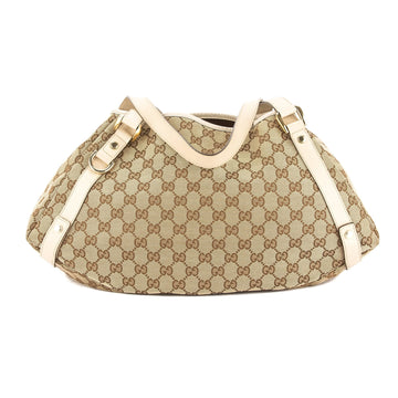 G*G Ivory Leather CS Supreme Canvas Tote Bag (Pre Owned)