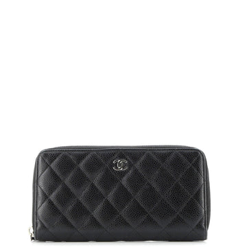 Zip Around Organizer Wallet Quilted Caviar Large