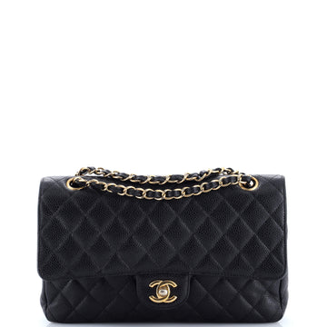 Classic Double Flap Bag Quilted Caviar Medium