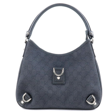 GUCCI Abbey EC Canvas Leather Shoulder Bag Black 268637