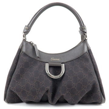 GUCCI Abbey CS Canvas Leather Shoulder Bag Dark Brown 265692