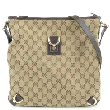 GUCCI Abbey EC Canvas Leather Shoulder Bag Beige Brown 131326