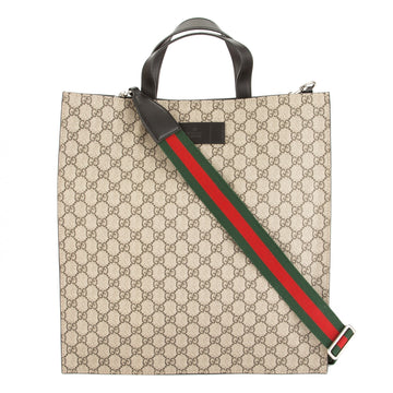 G*G Brown Leather Soft CS Supreme Canvas Tote (New with Tags)