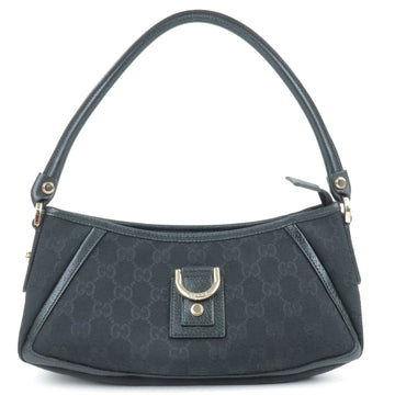 GUCCI Abbey CS Canvas Leather Shoulder Bag Black 130939
