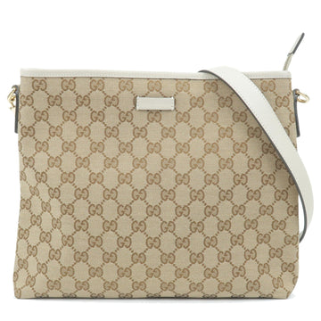 GUCCI CS Canvas Leather Shoulder Bag Purse Beige Ivory 388924