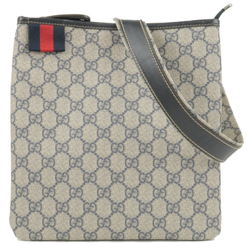 GUCCI Sherry CS Plus CS Supreme Leather Shoulder Bag Navy 246413