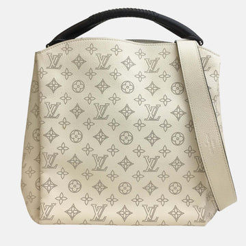 White/Brown Mahina Leather Babylone Shoulder Bag