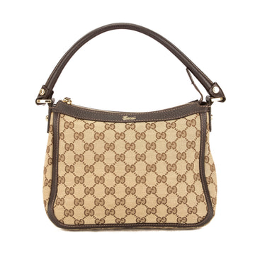 G*G Brown Leather CS Monogram Canvas Tote Bag (Pre Owned)