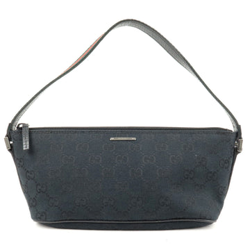 GUCCI Sherry CS Canvas Leather Boat Bag Pouch Black 141809