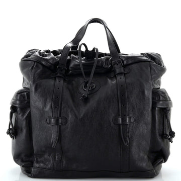Double G Drawstring Tote Leather
