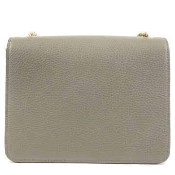 GUCCI Interlocking G Leather Chain Crossbody Bag Gray 510304