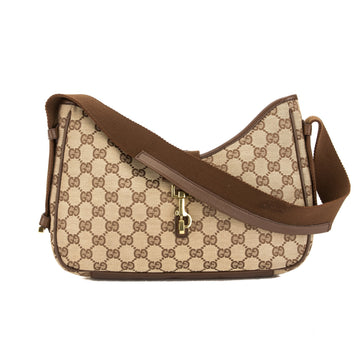 G*G Brown Leather CS Monogram Canvas Tote Bag (Pre Owned)