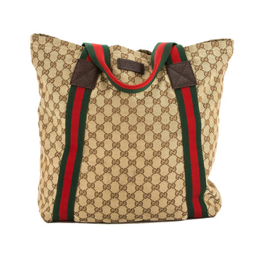 G*G CS Monogram Canvas Web Tote Bag (Pre Owned)