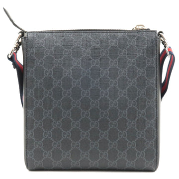 GUCCI EC Supreme Leather Small Messenger Bag Black Gray 523599