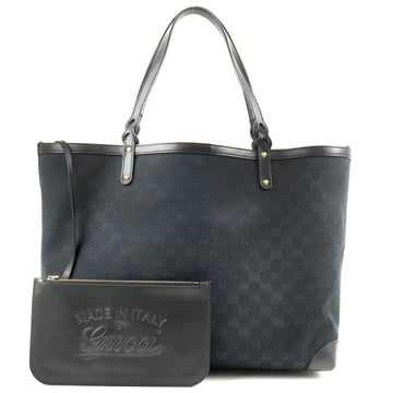GUCCI CS Canvas Leather Large Tote Bag Black 247207