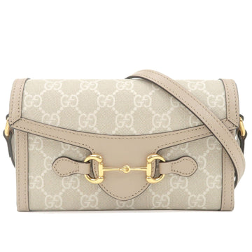 GUCCI Horsebit 1955 CS Supreme Leather Mini Bag Beige 699296