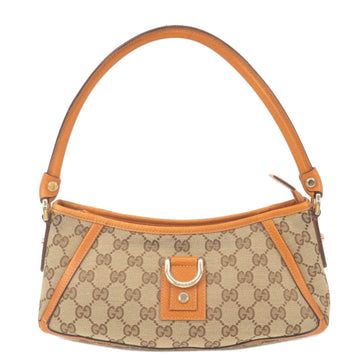 GUCCI Abbey CS Canvas Leather Shoulder Bag Beige Brown 130939
