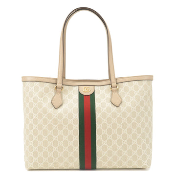 GUCCI Ophidia CS Supreme Leather Tote Bag Beige Greige 631685