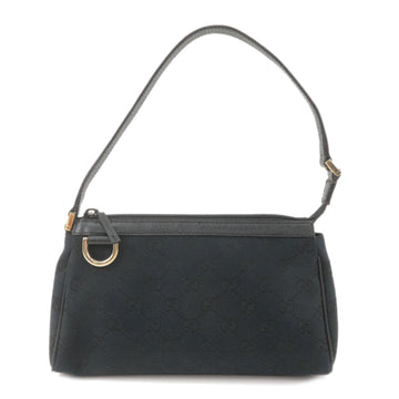 GUCCI Abbey CS Canvas Leather Hand Bag Pouch Black 145750