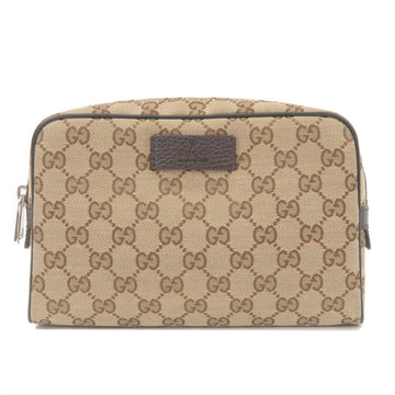 GUCCI CS Canvas Leather Waist Bag Beige Brown 449174