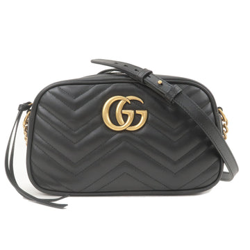 GUCCI CS Marmont Leather Small CrossBody Bag Black 447632