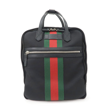GUCCI Sherry CS Supreme Leather Back Pack Black 495558