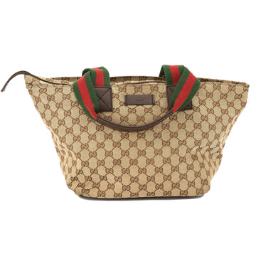 G*G CS Monogram Canvas Web Tote Bag (Pre Owned)