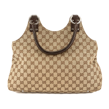 G*G Brown Leather CS Monogram Tote Bag (Pre Owned)
