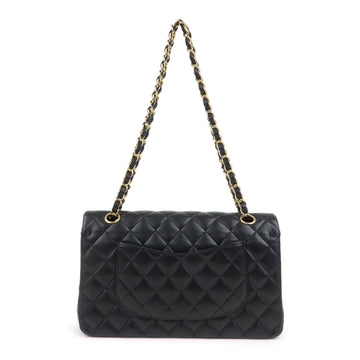CHANEL Lamb Skin Matelasse 25 Double Flap Bag Black A01112
