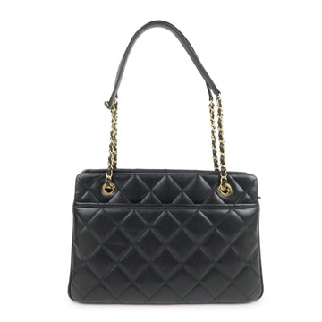 Chanel Matelasse Caviar Skin Chain Tote Bag Black A