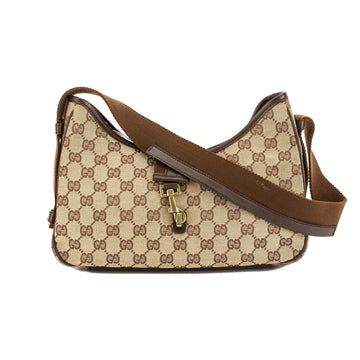 G*G Brown Leather CS Monogram Canvas Tote Bag (Pre Owned)
