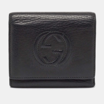 Black Leather Soho Trifold Wallet