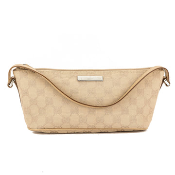 G*G Nude Leather CS Monogram Canvas Pochette Cosmetic Tote Bag (Pre Owned)