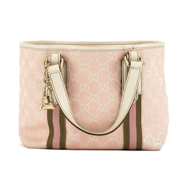 G*G White/Pink CS Monogram Canvas Small Jolicoeur Tote Bag (Pre Owned)