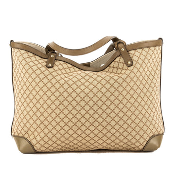 G*G Beige Leather Diamante Canvas Tote Bag (Pre Owned)