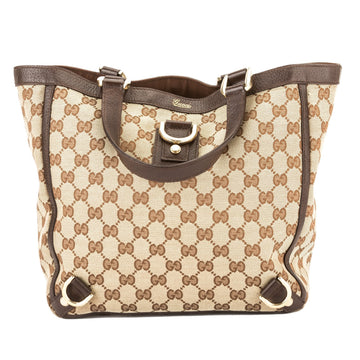 G*G Purple Leather CS Monogram Canvas Abbey D-Ring Tote (Pre Owned)