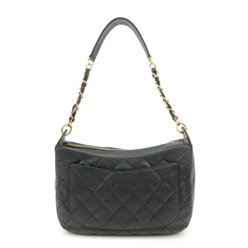 CHANEL Caviar Skin Chain Shoulder Bag Black A20993 Used