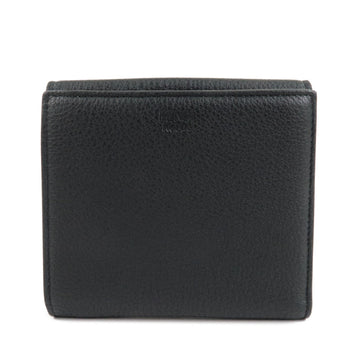 FENDI Leather Peekaboo Folded Wallet Bi-fold Wallet Black 8M0438 Used