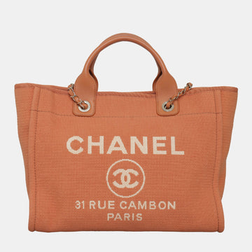 Orange Canvas Small Deauville Tote Bag