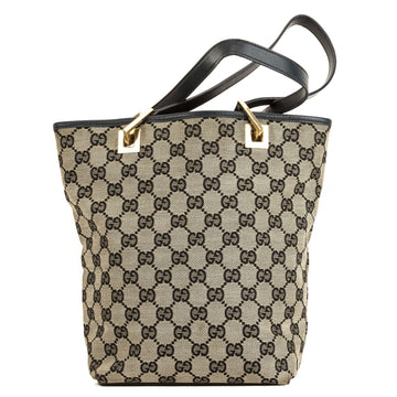 G*G Black Leather CS Monogram Canvas G*Gsima Tote Bag (3989016)