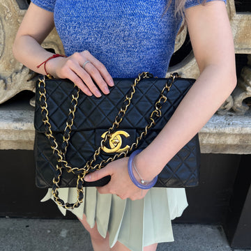 Chanel Vintage Large Logo Classic Flap Bag Maxi TWS POP