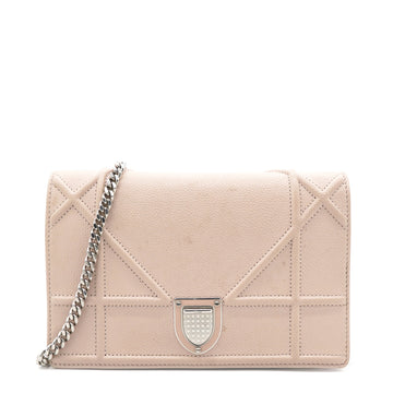 Dior Light Pink Leather Diorama Wallet on Chain