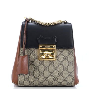 GUCCI Padlock Backpack GG Coated Canvas and Leather Mini