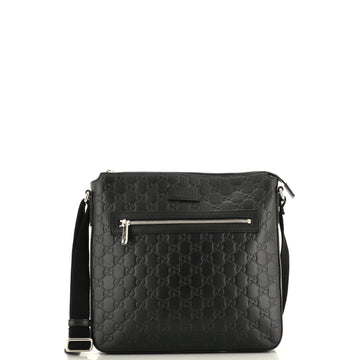 GUCCI Signature Zip Messenger Bag Guccissima Leather Medium