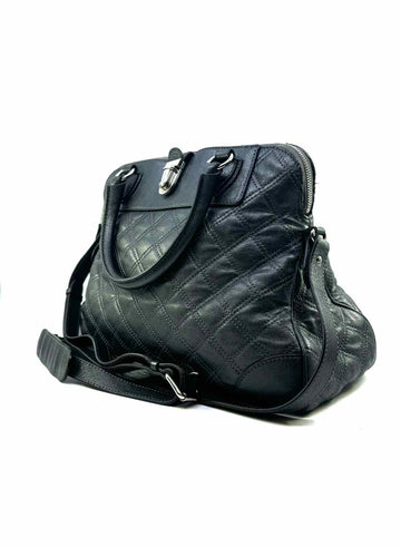 MARC JACOBS Gunmetal Leather Quilted Handbag