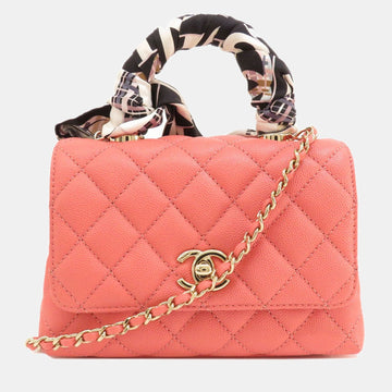Pink Caviar Leather Coco Top Handle Bag