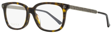 Gucci Women's Alternative Fit Eyeglasses EC0218OA 002 Havana/Antique Gold 53mm