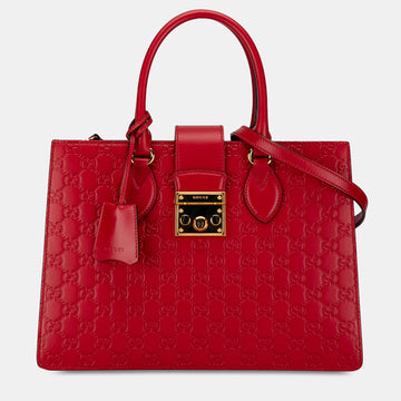 Medium Guccissima Padlock Double Top Handle Bag