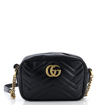 GUCCI GG Marmont Shoulder Bag Matelasse Leather Mini